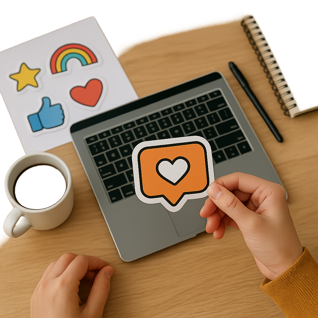 Adesivo estilo sticker para redes sociais