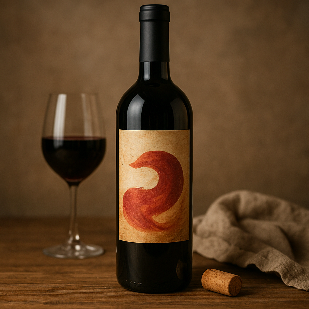 Still de rótulo de vinho ou bebida artesanal