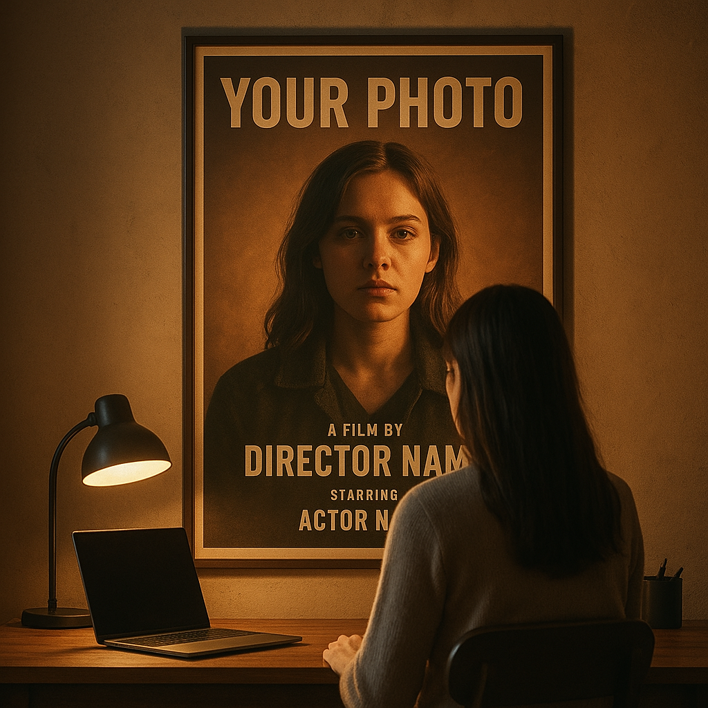 Sua foto em pôster de filme