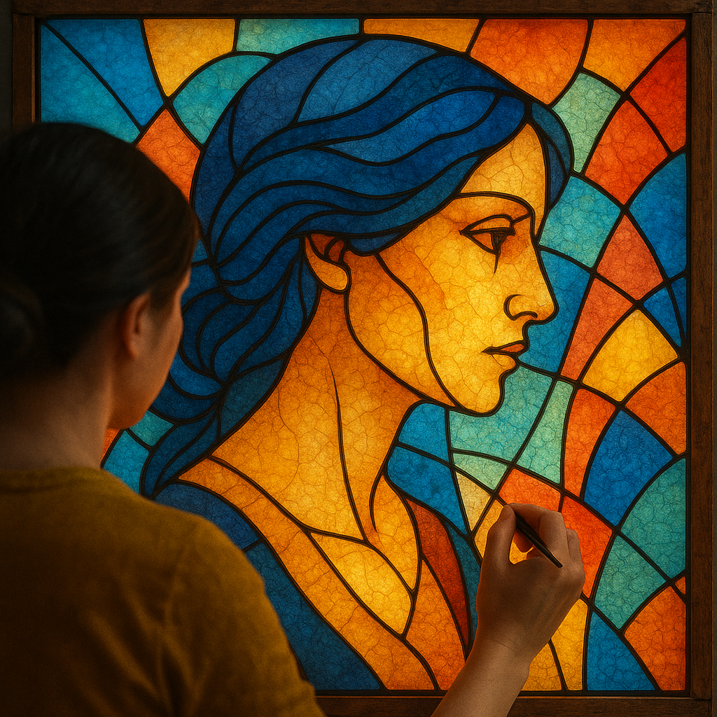 Retrato em vitral