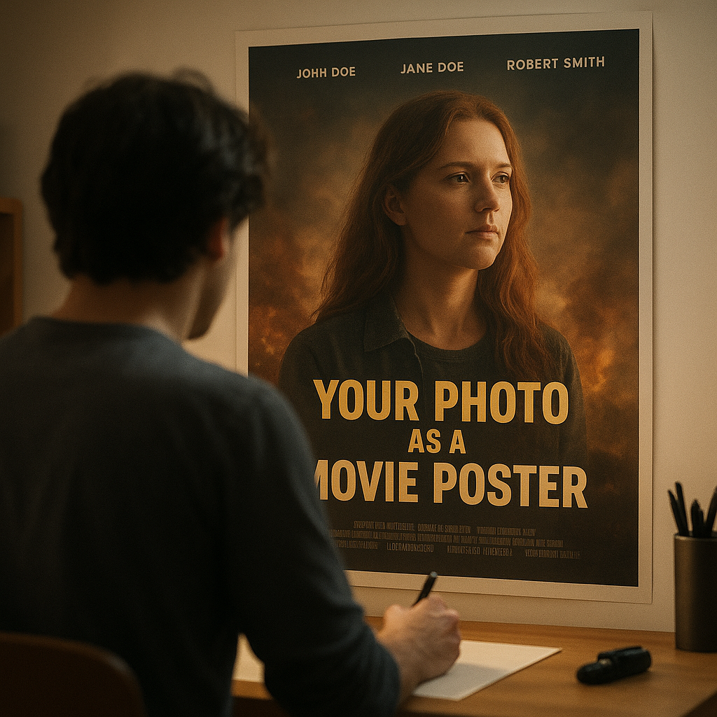 Sua foto em pôster de filme