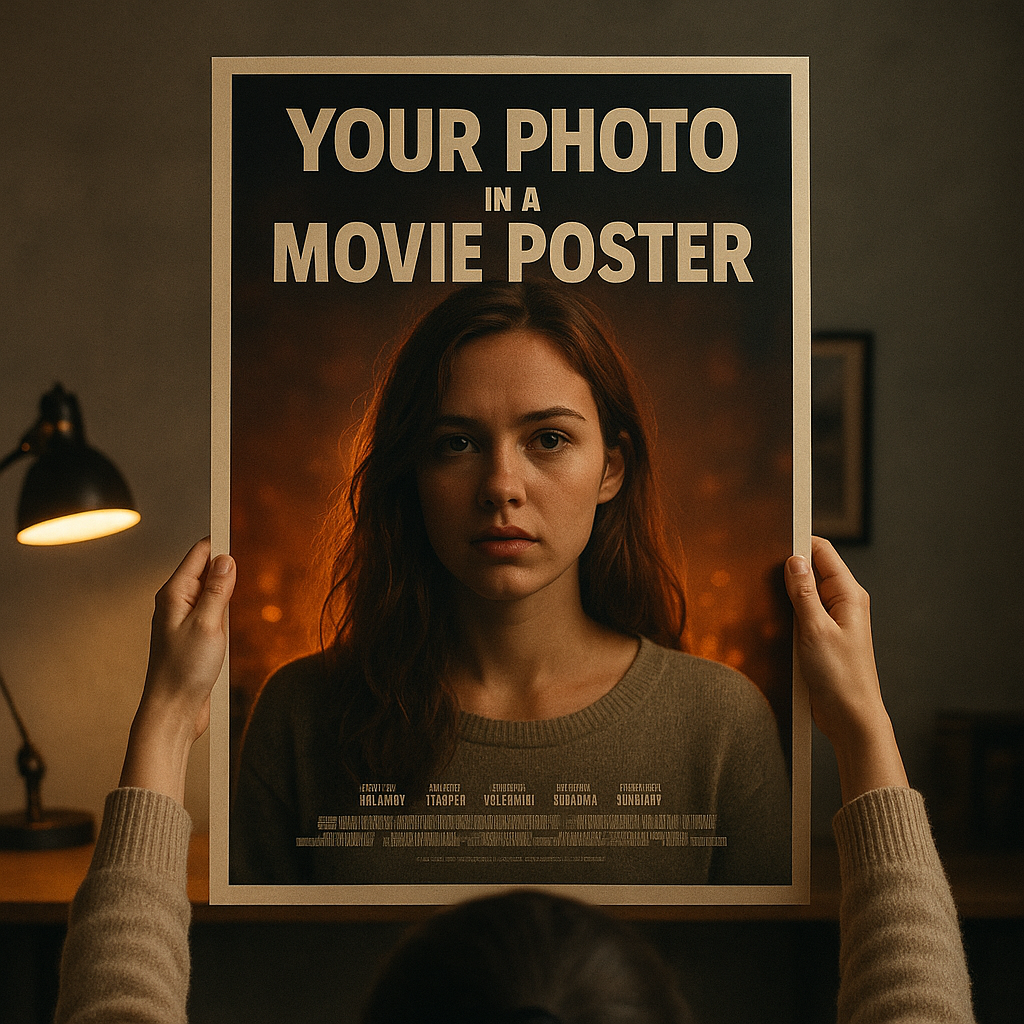 Sua foto em pôster de filme