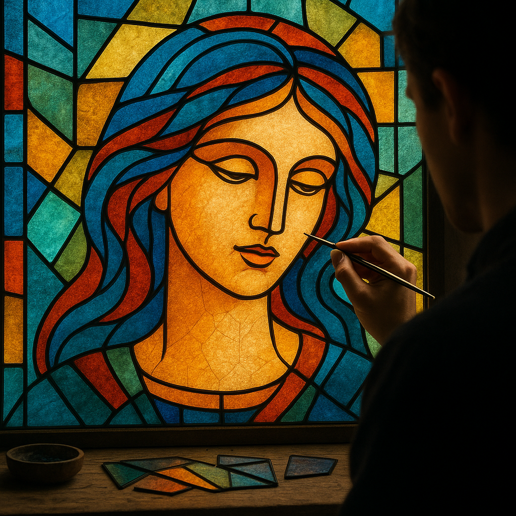 Retrato em vitral
