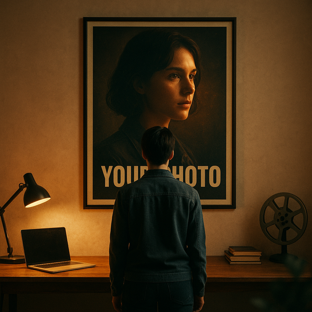 Sua foto em pôster de filme