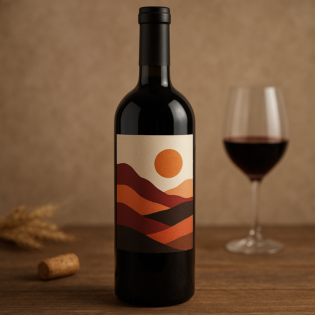 Still de rótulo de vinho ou bebida artesanal
