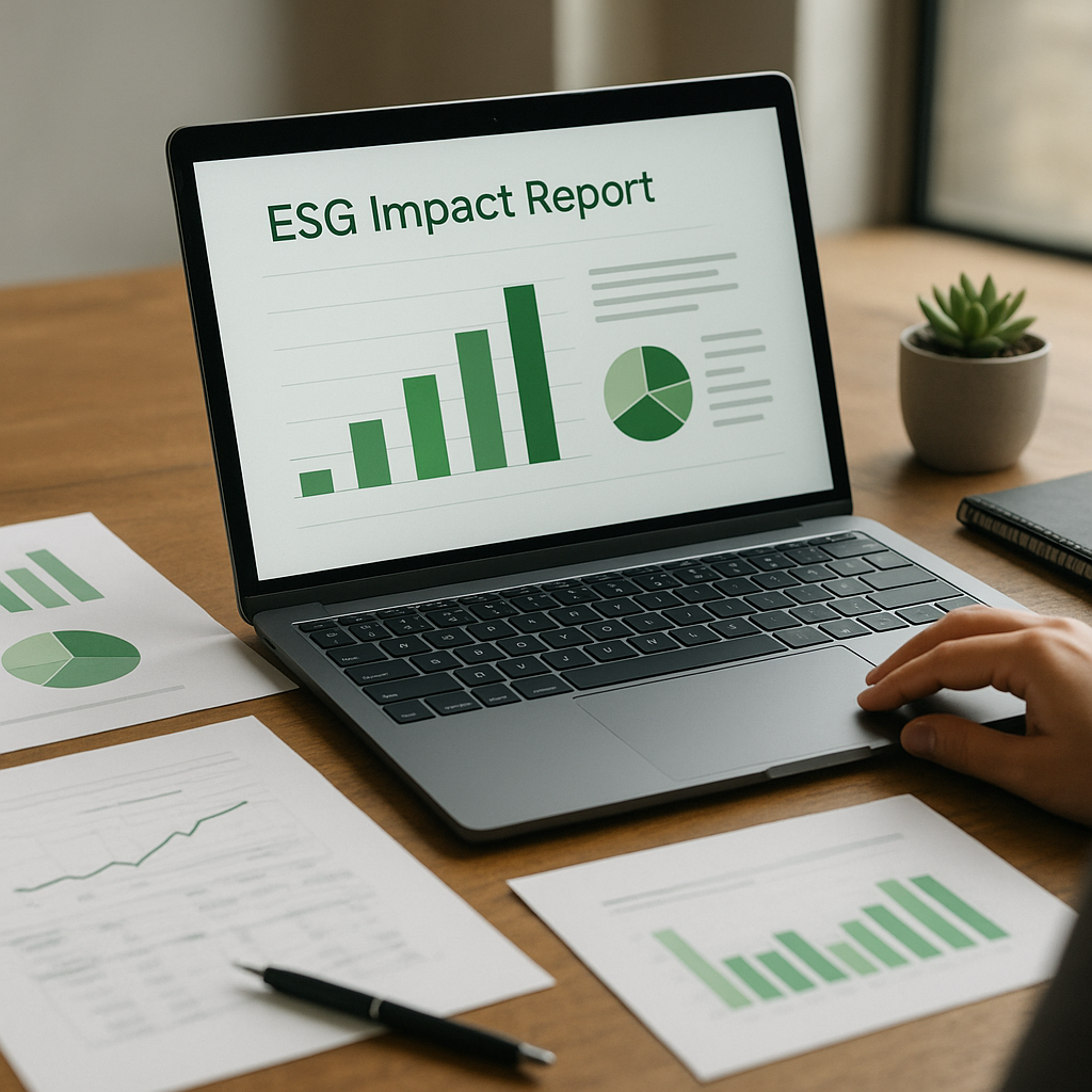 Relatório de Impacto e ESG em PowerPoint Executivo