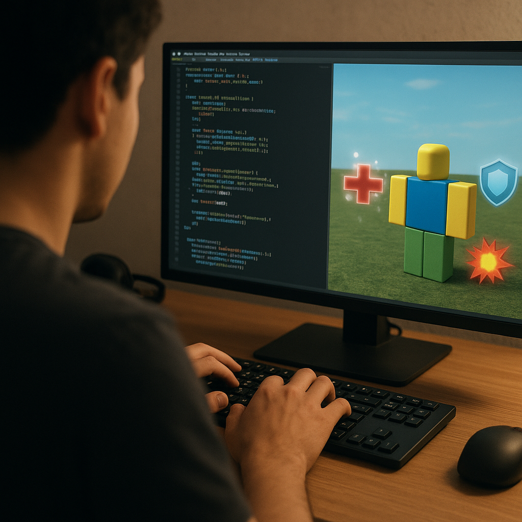 Sistema de Vida, Escudo e Feedback de Dano Roblox